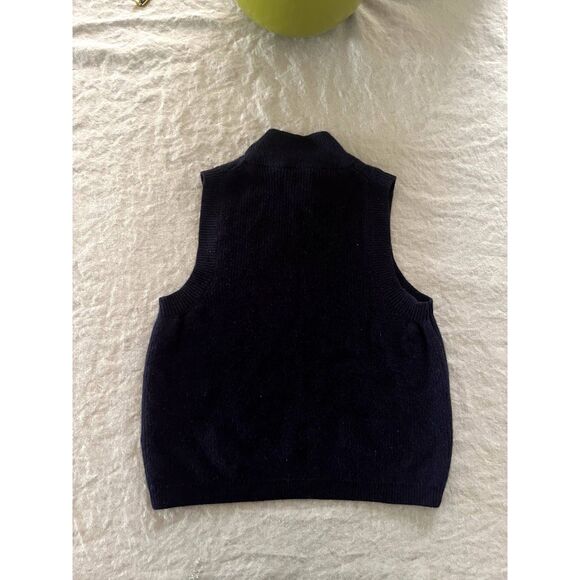 Los Angeles Apparel Cashmere Knit Sleeveless Mock Neck in Navy - XS - Picture 4 of 6